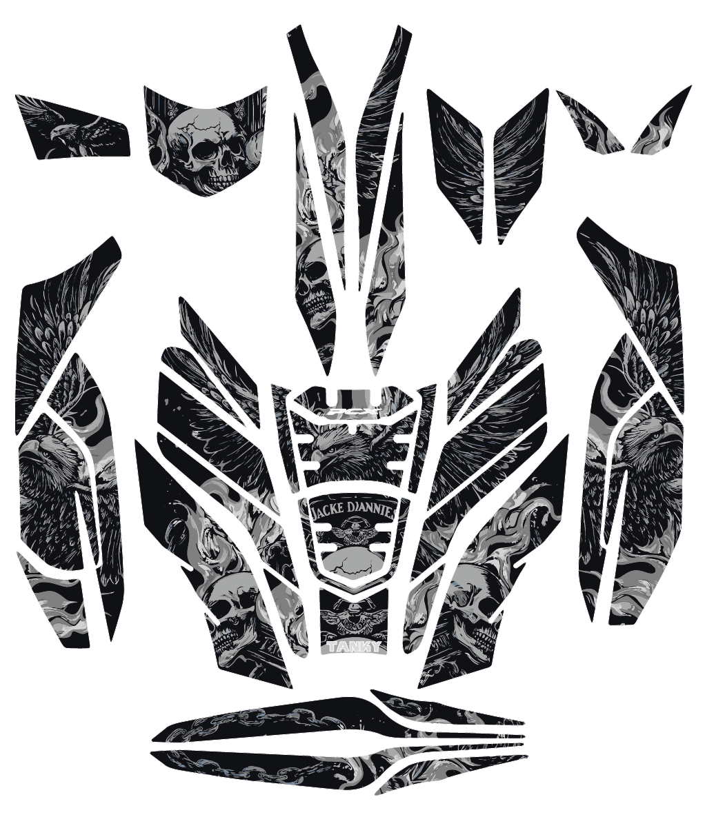 Honda PCX EAGLE AND SKULL Tank Pad Set (2021-2024)