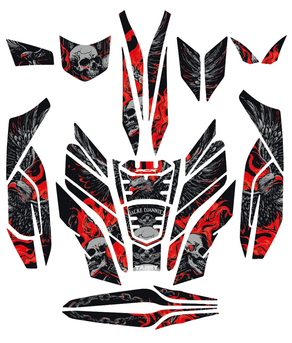 Honda PCX EAGLE AND SKULL Tank Pad Set (2021-2024)