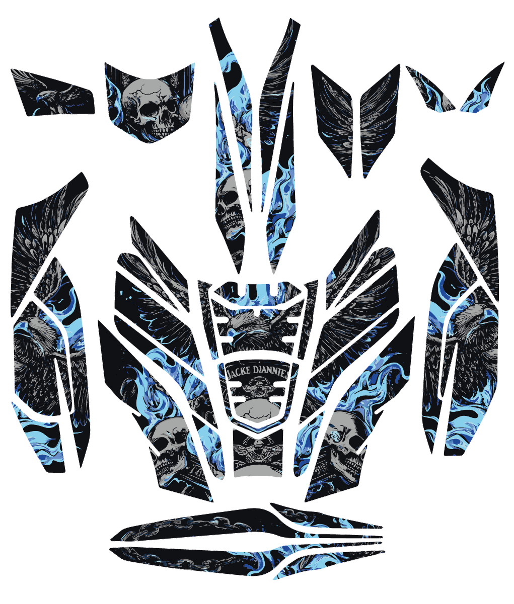 Honda PCX EAGLE AND SKULL Tank Pad Set (2021-2024)