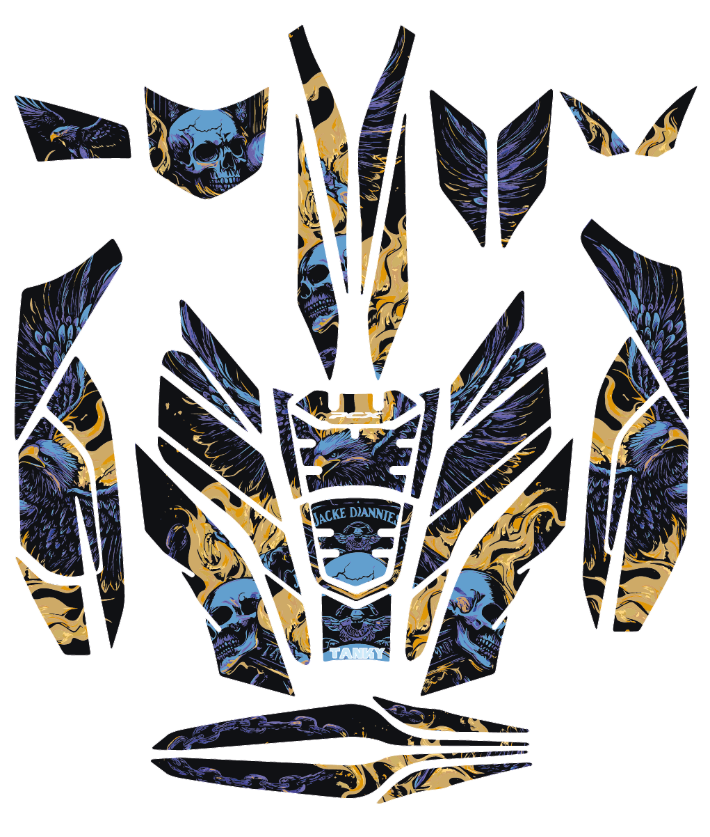 Honda PCX EAGLE AND SKULL Tank Pad Set (2021-2024)