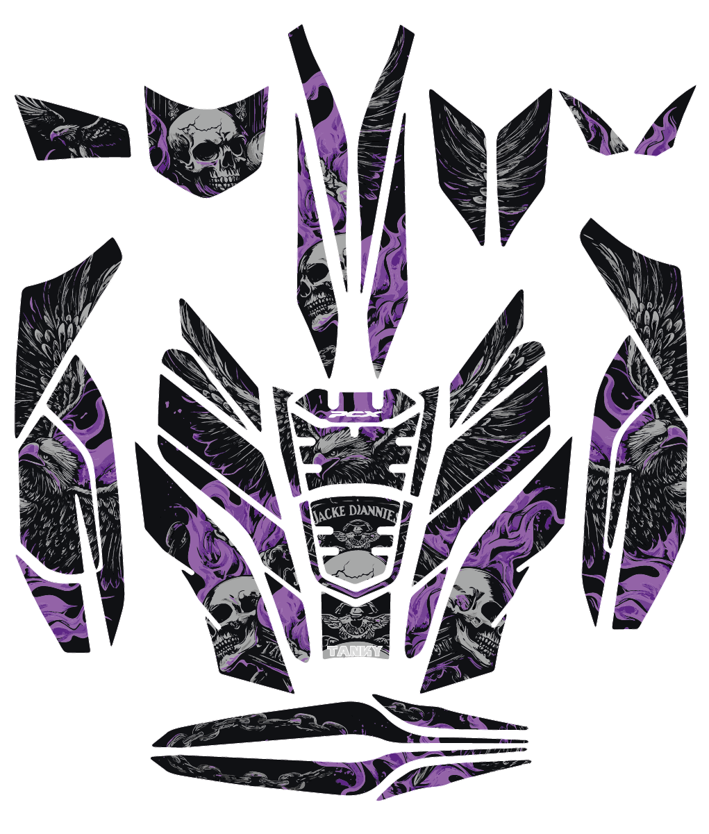 Honda PCX EAGLE AND SKULL Tank Pad Set (2021-2024)