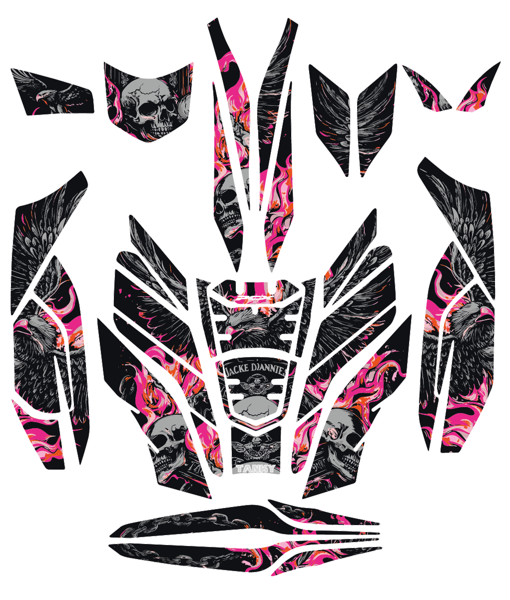Honda PCX EAGLE AND SKULL Tank Pad Set (2021-2024)
