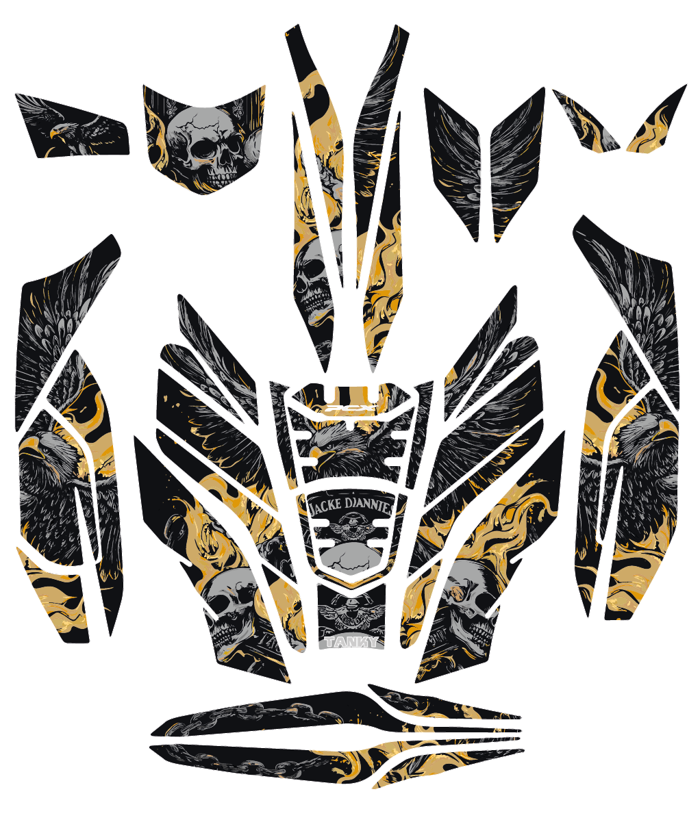 Honda PCX EAGLE AND SKULL Tank Pad Set (2021-2024)