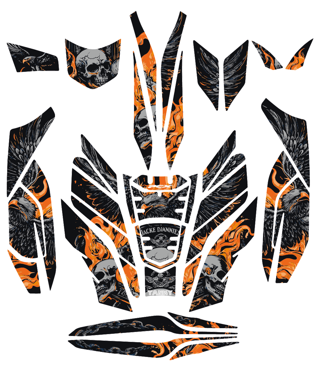 Honda PCX EAGLE AND SKULL Tank Pad Set (2021-2024)