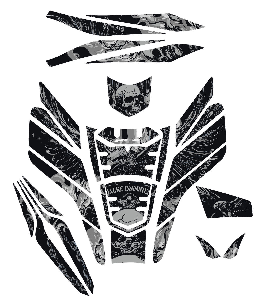 Honda PCX EAGLE AND SKULL Tank Pad Set (2021-2024)