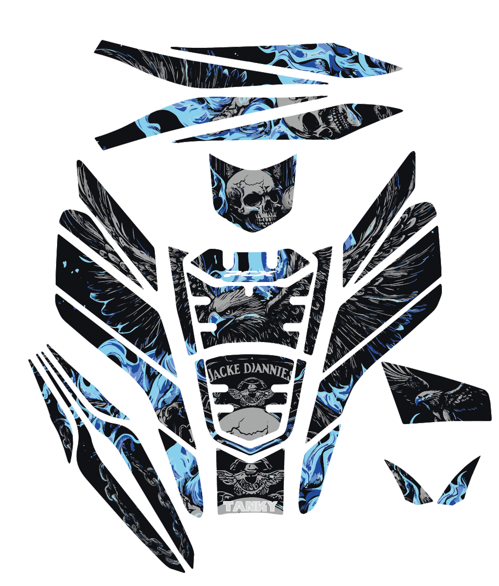 Honda PCX EAGLE AND SKULL Tank Pad Set (2021-2024)