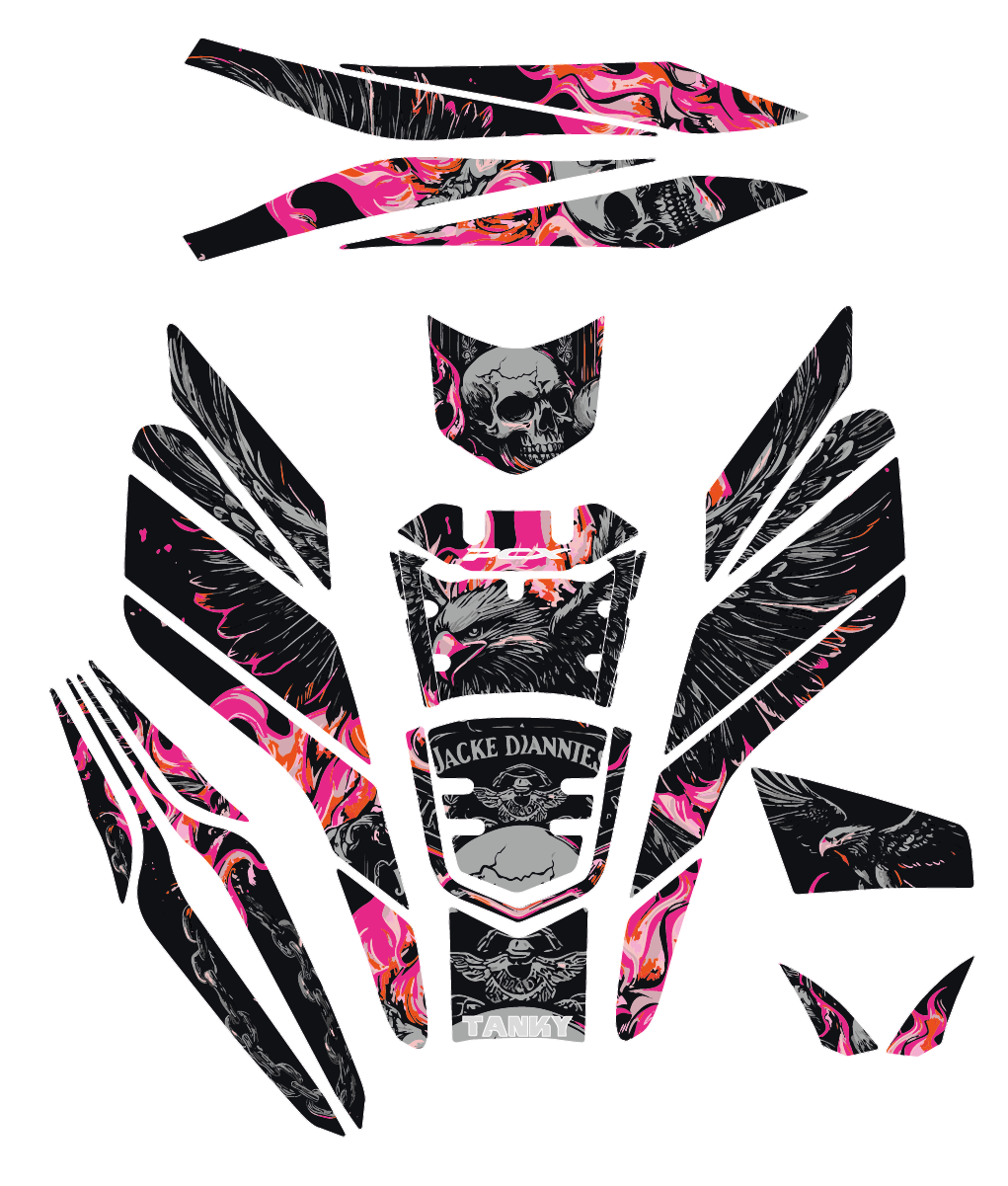 Honda PCX EAGLE AND SKULL Tank Pad Set (2021-2024)