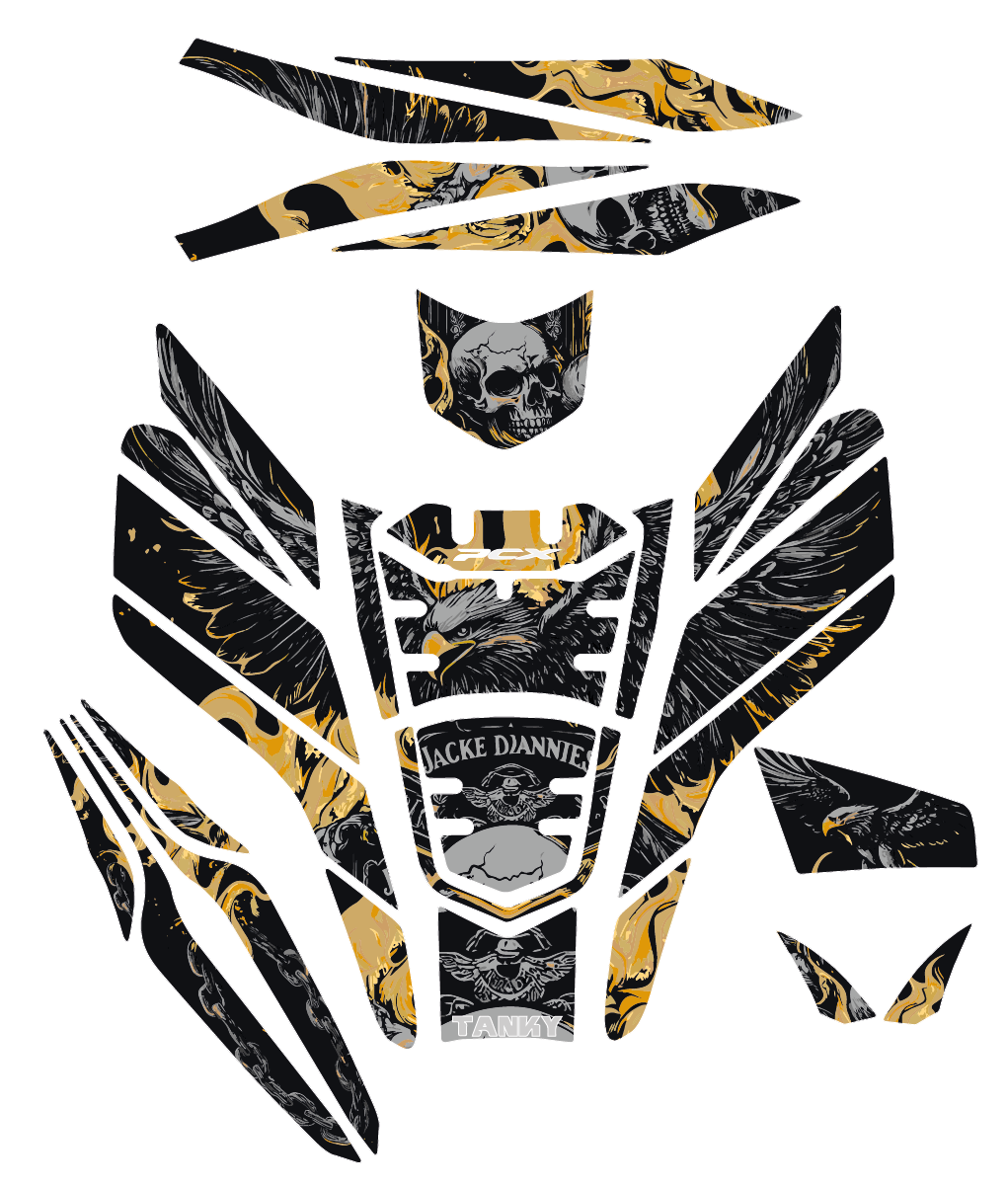 Honda PCX EAGLE AND SKULL Tank Pad Set (2021-2024)