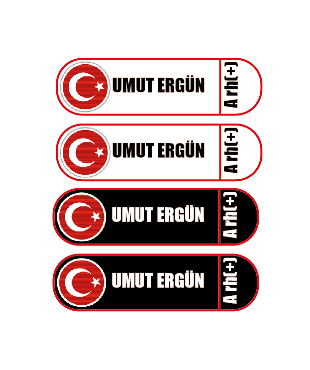 Kişiye Özel Kan Grubu, İsimlik 3D Sticker Seti (2 Adet)