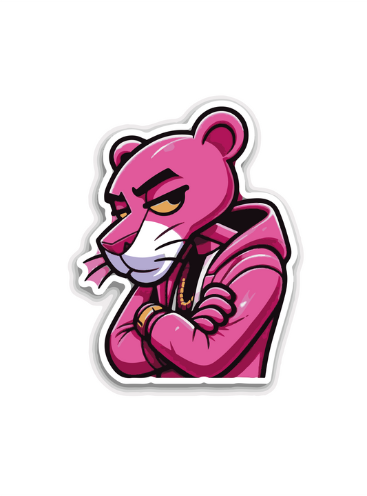 3D PEMBE PANTER STICKER