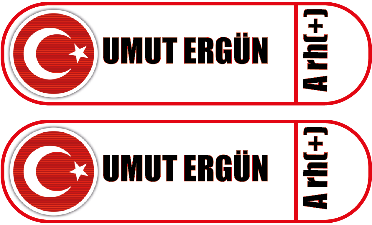 Kişiye Özel Kan Grubu, İsimlik 3D Sticker Seti (2 Adet)