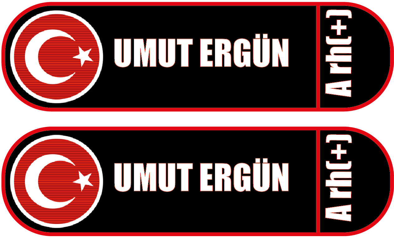 Kişiye Özel Kan Grubu, İsimlik 3D Sticker Seti (2 Adet)