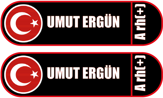 Kişiye Özel Kan Grubu, İsimlik 3D Sticker Seti (2 Adet)